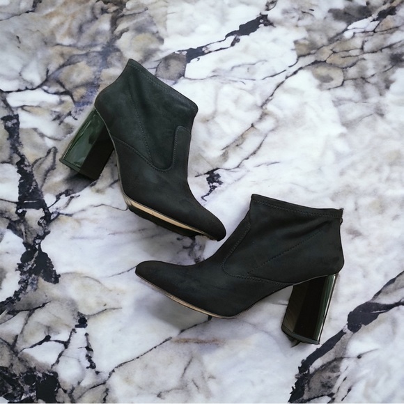 Franco Sarto Shoes - Black Ankle Boots Booties Suede Franco Sarto Block